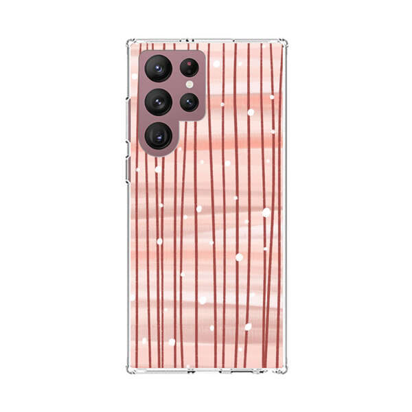Abstract Vertical Lines Pink Pattern Samsung Galaxy S22 Ultra 5G Case