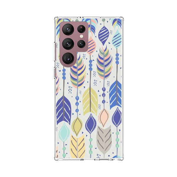 Colorful Feathers Pattern Pastel Samsung Galaxy S22 Ultra 5G Case