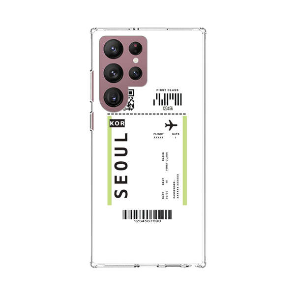 Minimalist Seoul Boarding Pass Samsung Galaxy S22 Ultra 5G Case