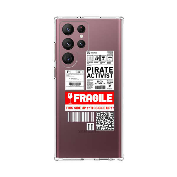 Pirate Activist Fragile Shipping Label Samsung Galaxy S22 Ultra 5G Case