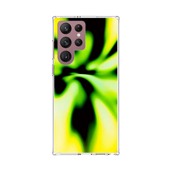 Vibrant Abstract Green and Yellow Swirl Samsung Galaxy S22 Ultra 5G Case