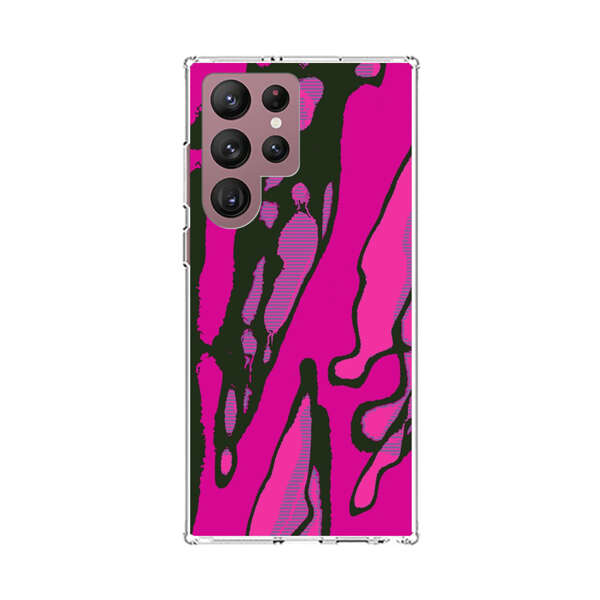 Vibrant Abstract Magenta Black Pattern Samsung Galaxy S22 Ultra 5G Case