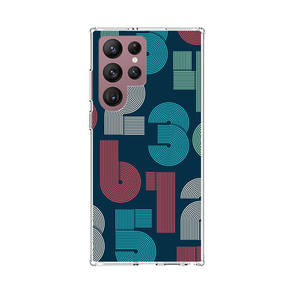 Vibrant Seamless Pattern of Colorful Stylized Numbers Samsung Galaxy S22 Ultra 5G Case