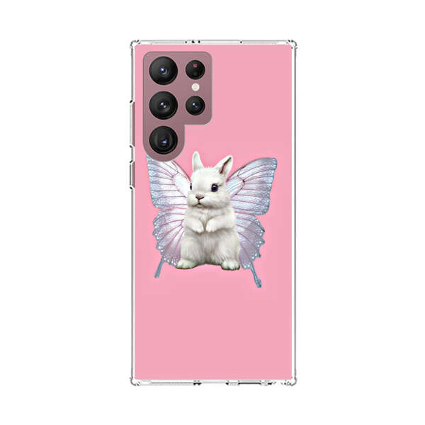 White Bunny with Butterfly Wings Samsung Galaxy S22 Ultra 5G Case