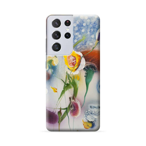 Abstract Colorful Flowers Samsung Galaxy S22 Ultra 5G Hard Case