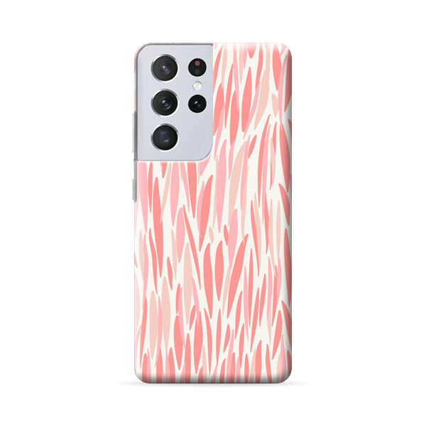 Abstract Coral Wavy Lines Pattern Samsung Galaxy S22 Ultra 5G Hard Case