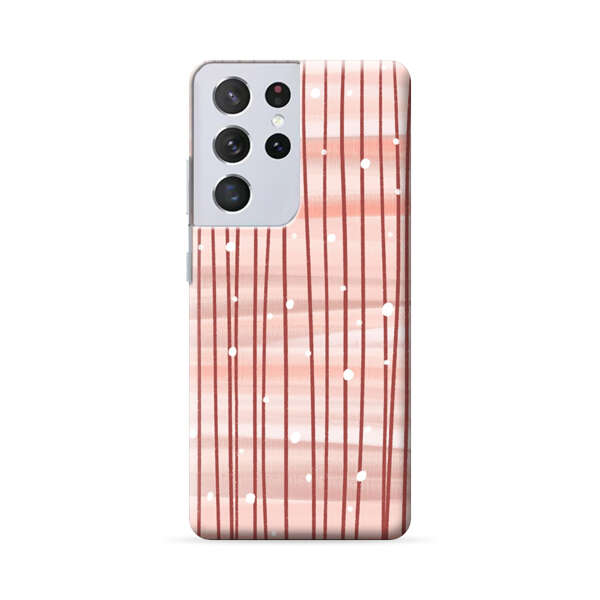 Abstract Vertical Lines Pink Pattern Samsung Galaxy S22 Ultra 5G Hard Case