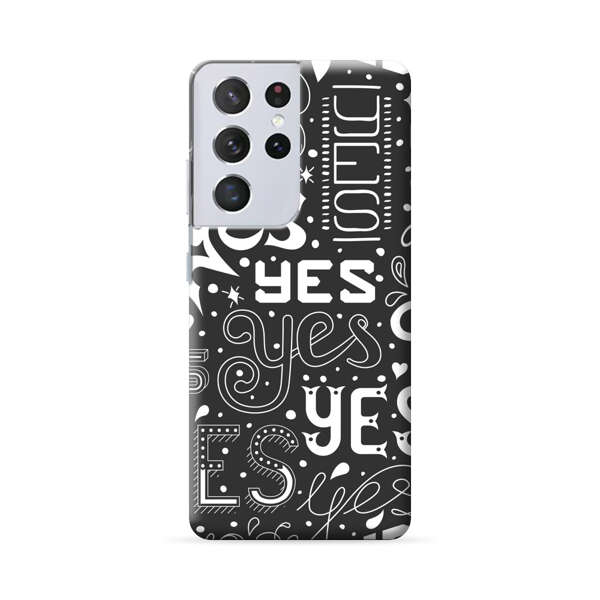 Bold Playful Typography Yes Pattern Samsung Galaxy S22 Ultra 5G Hard Case