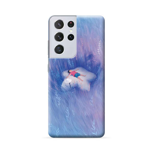 Child Relaxing in Dreamy Field Samsung Galaxy S22 Ultra 5G Hard Case