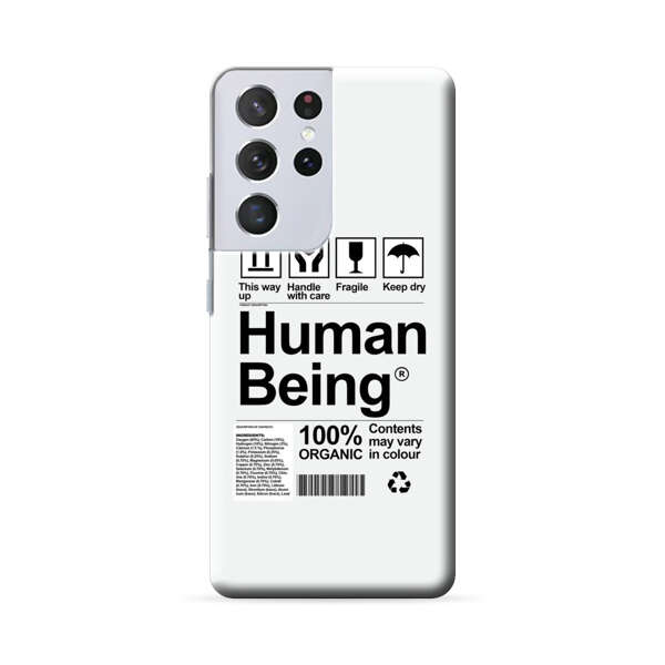 Human Being Fragile Label Design Samsung Galaxy S22 Ultra 5G Hard Case