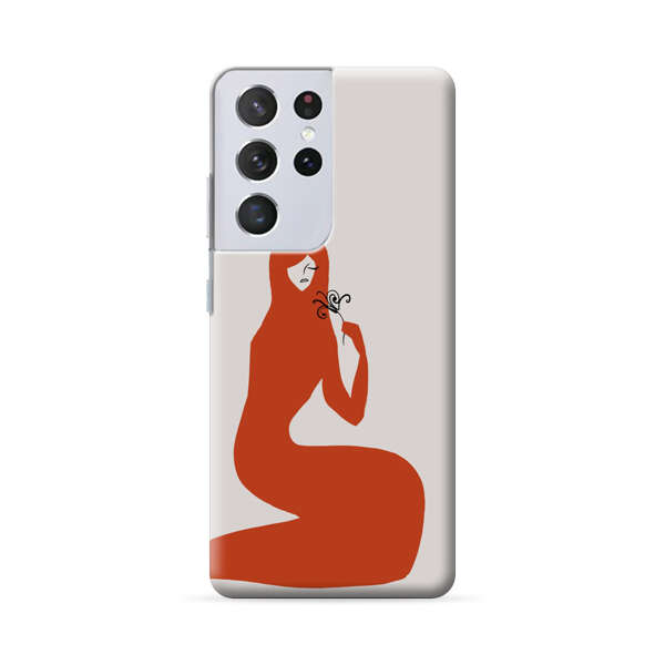 Minimalist Abstract Woman Silhouette Samsung Galaxy S22 Ultra 5G Hard Case