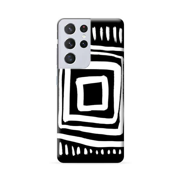 Minimalist Geometric Black and White Design Samsung Galaxy S22 Ultra 5G Hard Case