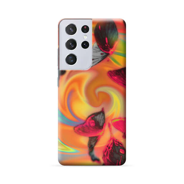 Psychedelic Butterflies Swirl Samsung Galaxy S22 Ultra 5G Hard Case