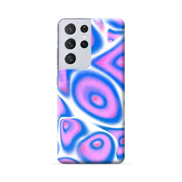 Vibrant Abstract Pink and Blue Swirl Pattern Samsung Galaxy S22 Ultra 5G Hard Case