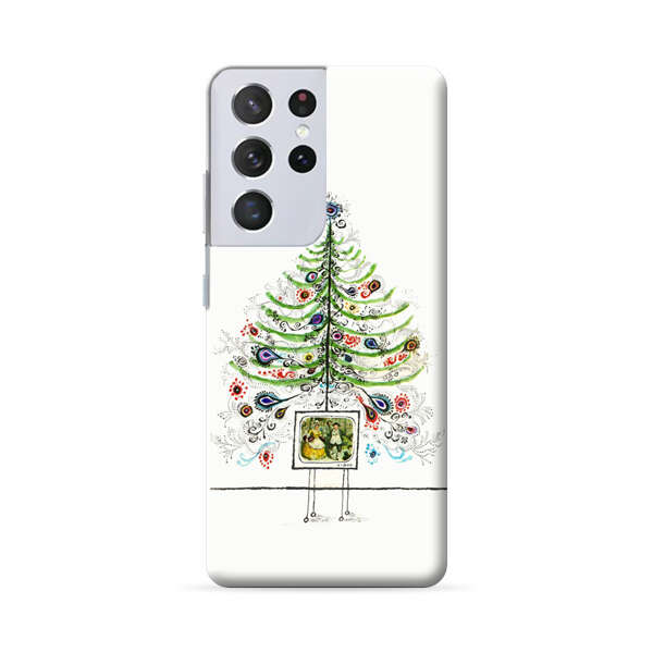 Whimsical Christmas Tree Artistic Design Samsung Galaxy S22 Ultra 5G Hard Case