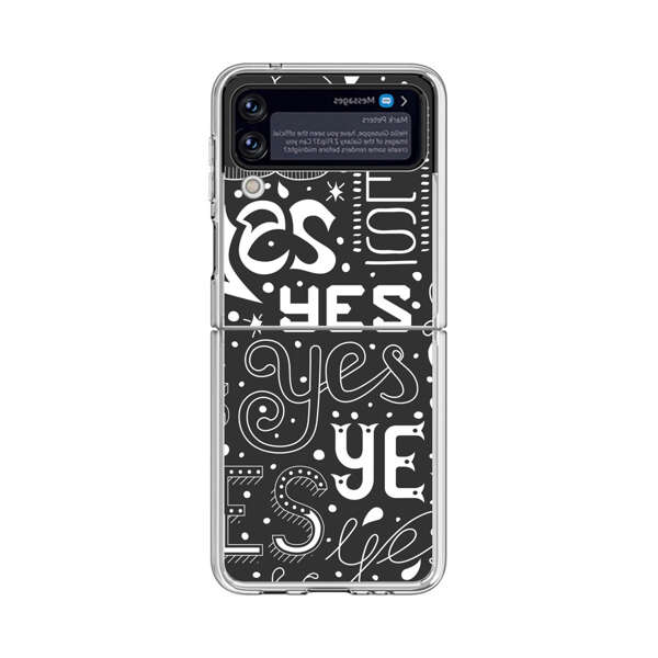 Bold Playful Typography Yes Pattern Samsung Galaxy Z Flip 3 (5G) Case