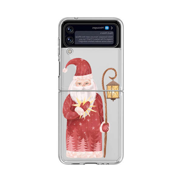 Charming Santa Claus Holding Glowing Heart and Lantern Samsung Galaxy Z Flip 3 (5G) Case