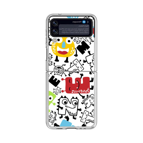 Colorful Cartoon Monsters Letters Pattern Samsung Galaxy Z Flip 3 (5G) Case