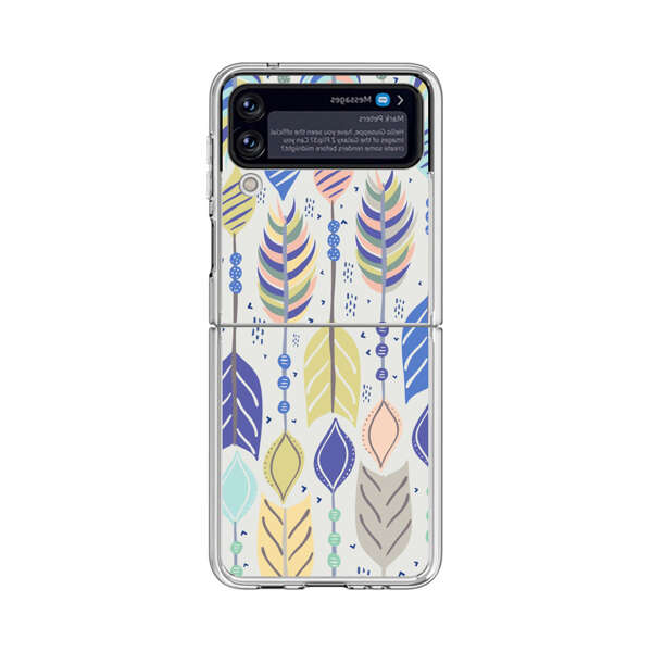 Colorful Feathers Pattern Pastel Samsung Galaxy Z Flip 3 (5G) Case