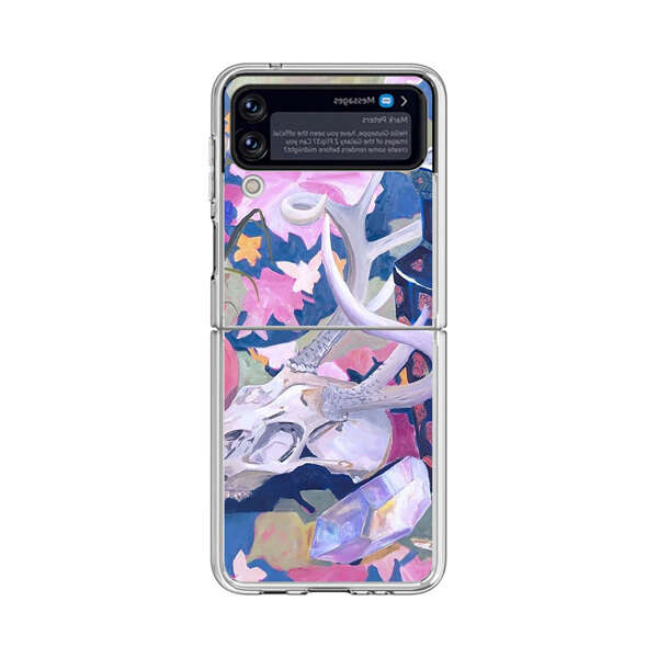 Floral Ornate Vases with Antlers Skull and Crystal Samsung Galaxy Z Flip 3 (5G) Case