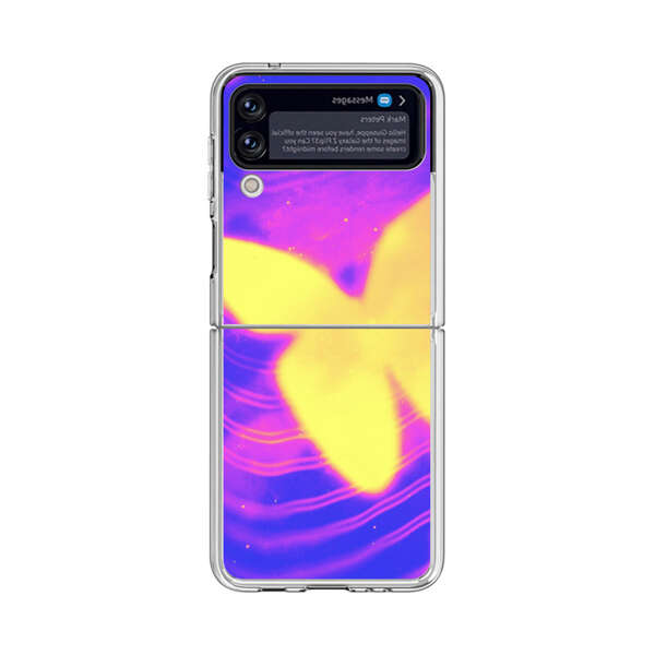Glowing Purple and Yellow Butterflies Samsung Galaxy Z Flip 3 (5G) Case