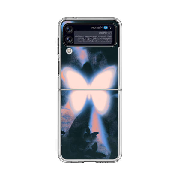 Glowing White Butterfly Samsung Galaxy Z Flip 3 (5G) Case