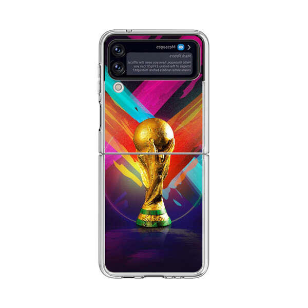 Golden Soccer Trophy with Colorful Abstract Background Samsung Galaxy Z Flip 3 (5G) Case