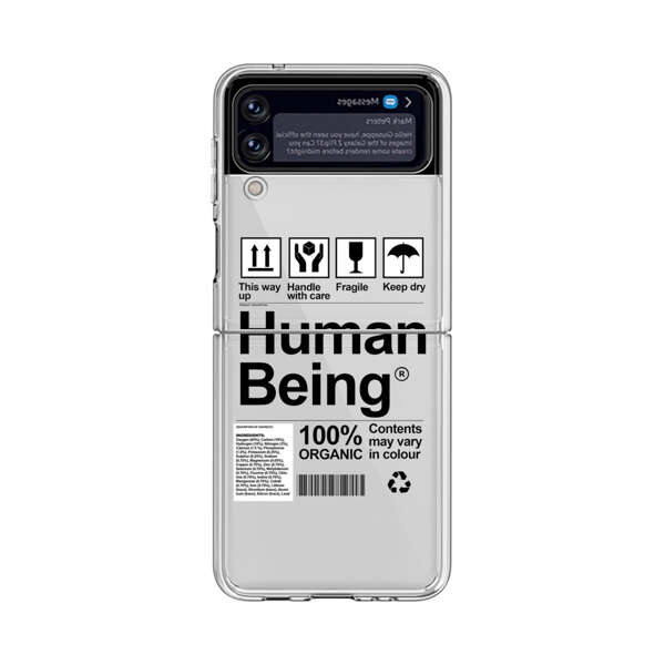 Human Being Fragile Label Design Samsung Galaxy Z Flip 3 (5G) Case