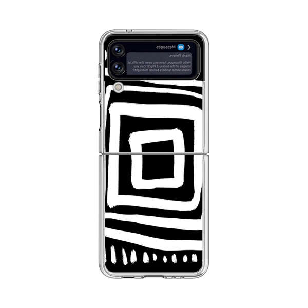 Minimalist Geometric Black and White Design Samsung Galaxy Z Flip 3 (5G) Case