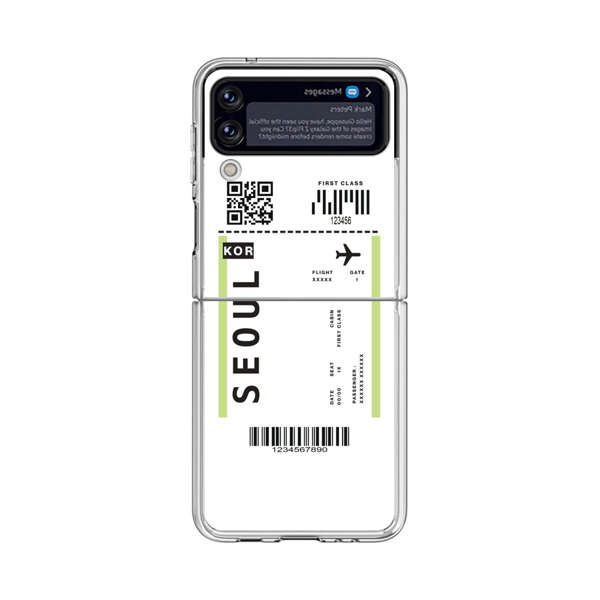 Minimalist Seoul Boarding Pass Samsung Galaxy Z Flip 3 (5G) Case