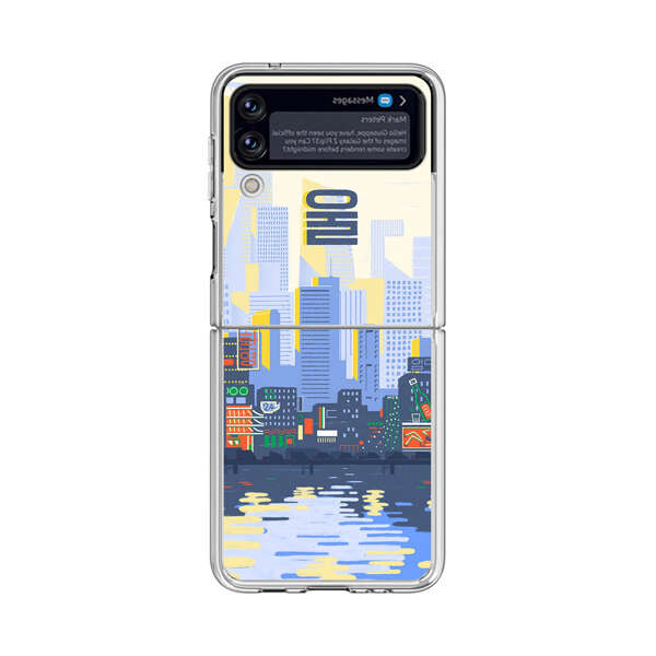 Modern City Skyline Reflection Samsung Galaxy Z Flip 3 (5G) Case