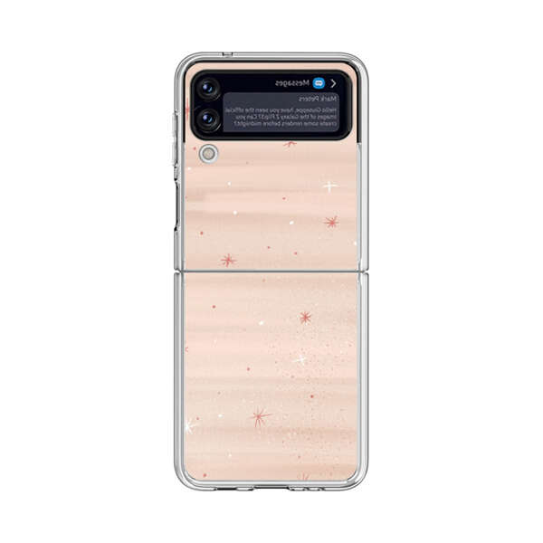 Soft Pink Background with Delicate Stars Samsung Galaxy Z Flip 3 (5G) Case