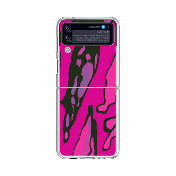 Vibrant Abstract Magenta Black Pattern Samsung Galaxy Z Flip 3 (5G) Case