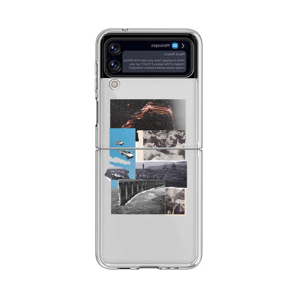 Vintage Collage with Aviation, Bridge, and Cityscape Samsung Galaxy Z Flip 3 (5G) Case