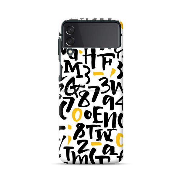 Abstract Typography Letter Number Pattern Samsung Galaxy Z Flip 3 (5G) Hard Case