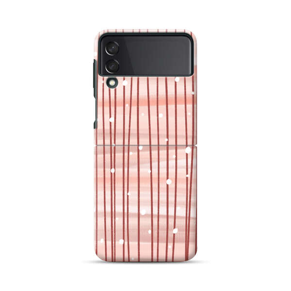 Abstract Vertical Lines Pink Pattern Samsung Galaxy Z Flip 3 (5G) Hard Case