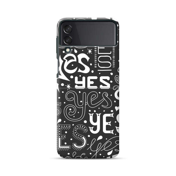 Bold Playful Typography Yes Pattern Samsung Galaxy Z Flip 3 (5G) Hard Case