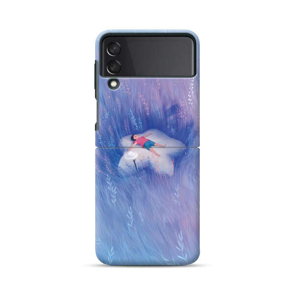 Child Relaxing in Dreamy Field Samsung Galaxy Z Flip 3 (5G) Hard Case