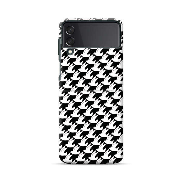 Classic Black and White Houndstooth Pattern Samsung Galaxy Z Flip 3 (5G) Hard Case