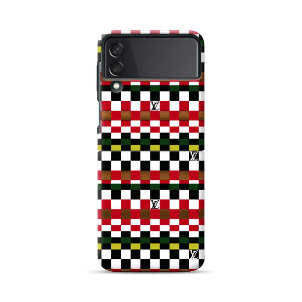 Colorful Checkerboard Stripes Pattern Samsung Galaxy Z Flip 3 (5G) Hard Case