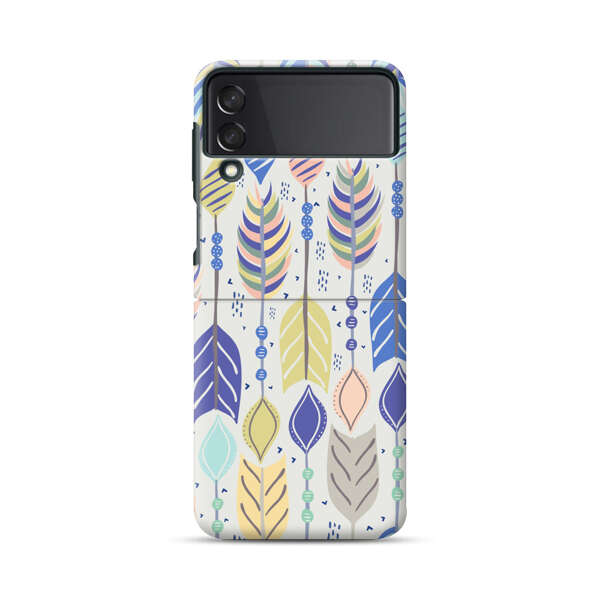Colorful Feathers Pattern Pastel Samsung Galaxy Z Flip 3 (5G) Hard Case
