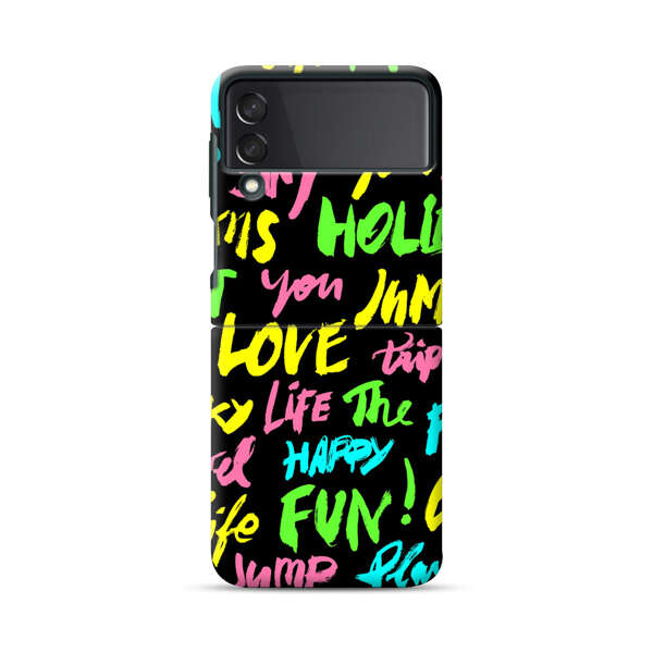 Colorful Positive Motivational Words Pattern Samsung Galaxy Z Flip 3 (5G) Hard Case