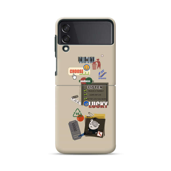 Creative Collage of Motivational Elements Samsung Galaxy Z Flip 3 (5G) Hard Case