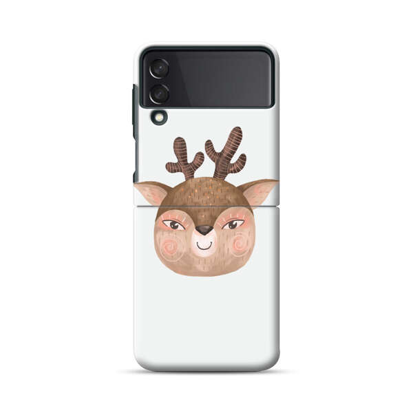 Cute Cartoon Deer Face Samsung Galaxy Z Flip 3 (5G) Hard Case