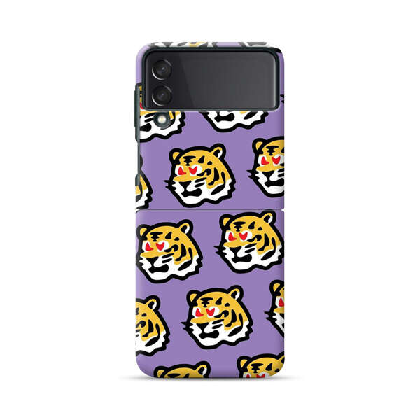 Cute Tiger with Heart Eyes Pattern Samsung Galaxy Z Flip 3 (5G) Hard Case