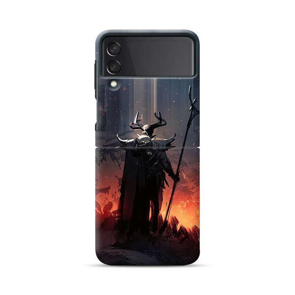 Dark Fantasy Warrior with Horned Helmet Samsung Galaxy Z Flip 3 (5G) Hard Case