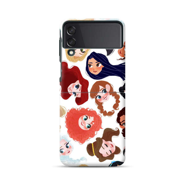 Diverse Animated Girl Faces Samsung Galaxy Z Flip 3 (5G) Hard Case