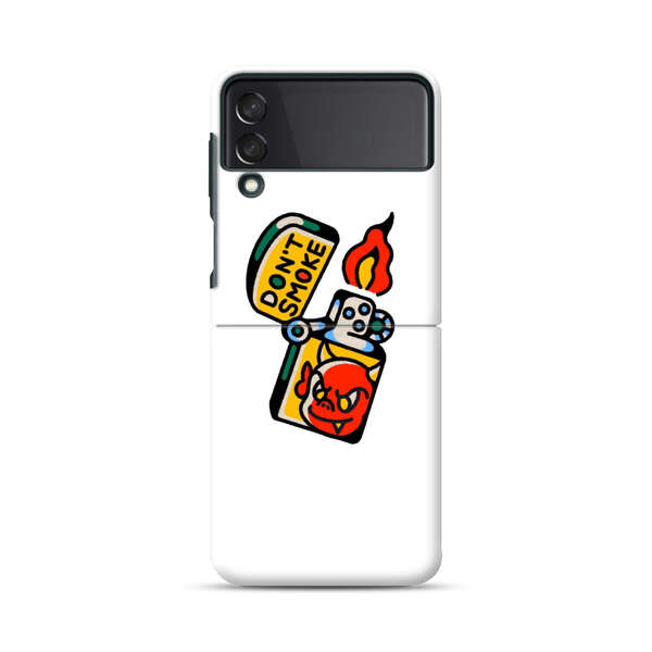 Don't Smoke Vintage Lighter with Devil Face Samsung Galaxy Z Flip 3 (5G) Hard Case