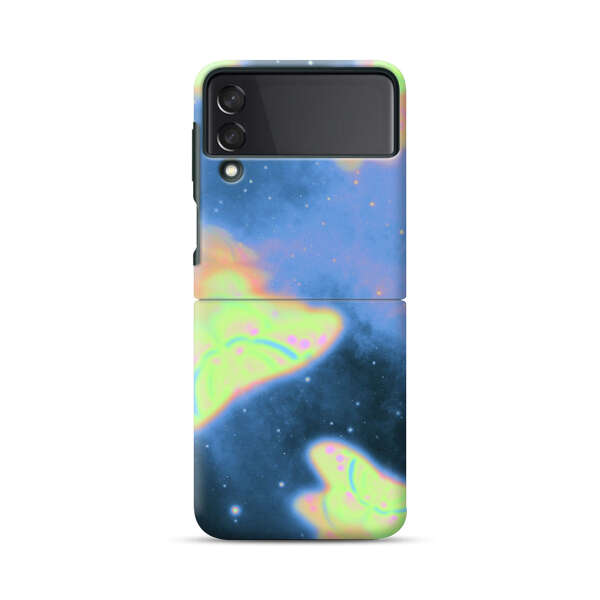 Dreamy Glowing Cosmic Butterflies Samsung Galaxy Z Flip 3 (5G) Hard Case
