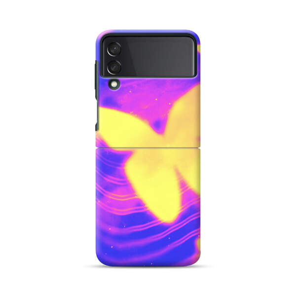 Glowing Purple and Yellow Butterflies Samsung Galaxy Z Flip 3 (5G) Hard Case